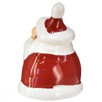 tételeket Kerámia Mikulás figura, piros-fehér, 6,4cm – Ünnepi karácsonyi dekoráció – 6 db