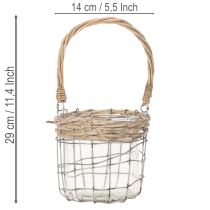 tételeket Függőlámpás, üveg, fém, fűzfa, Ø14,5cm, 2 darab