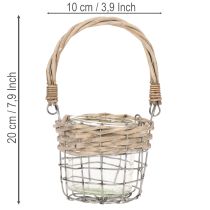 tételeket Mécsestartó, üveg, fém, fűzfa, Ø10.5cm, 3 darab