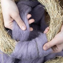 tételeket Gyapjúzsinór, világoslila gyapjúszalag, 10 m díszgyapjú virágkötészethez és kézművességhez