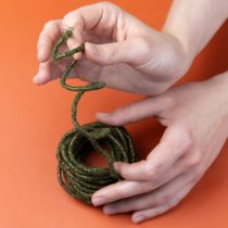 tételeket Zöld gyapjúzsinór arany cérnával, 5m x 5mm dróttal, díszítéshez és kézműveskedéshez