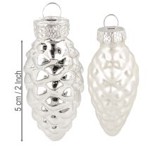 tételeket Üvegből készült ezüst tölcsérek keveréke 5cm 14 db