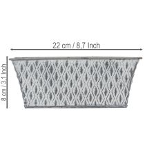 tételeket Cink tál rombusz mintával 22cm × 12cm