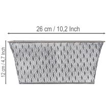 tételeket Cink tál rombusz mintával, 26cm x 15.5cm