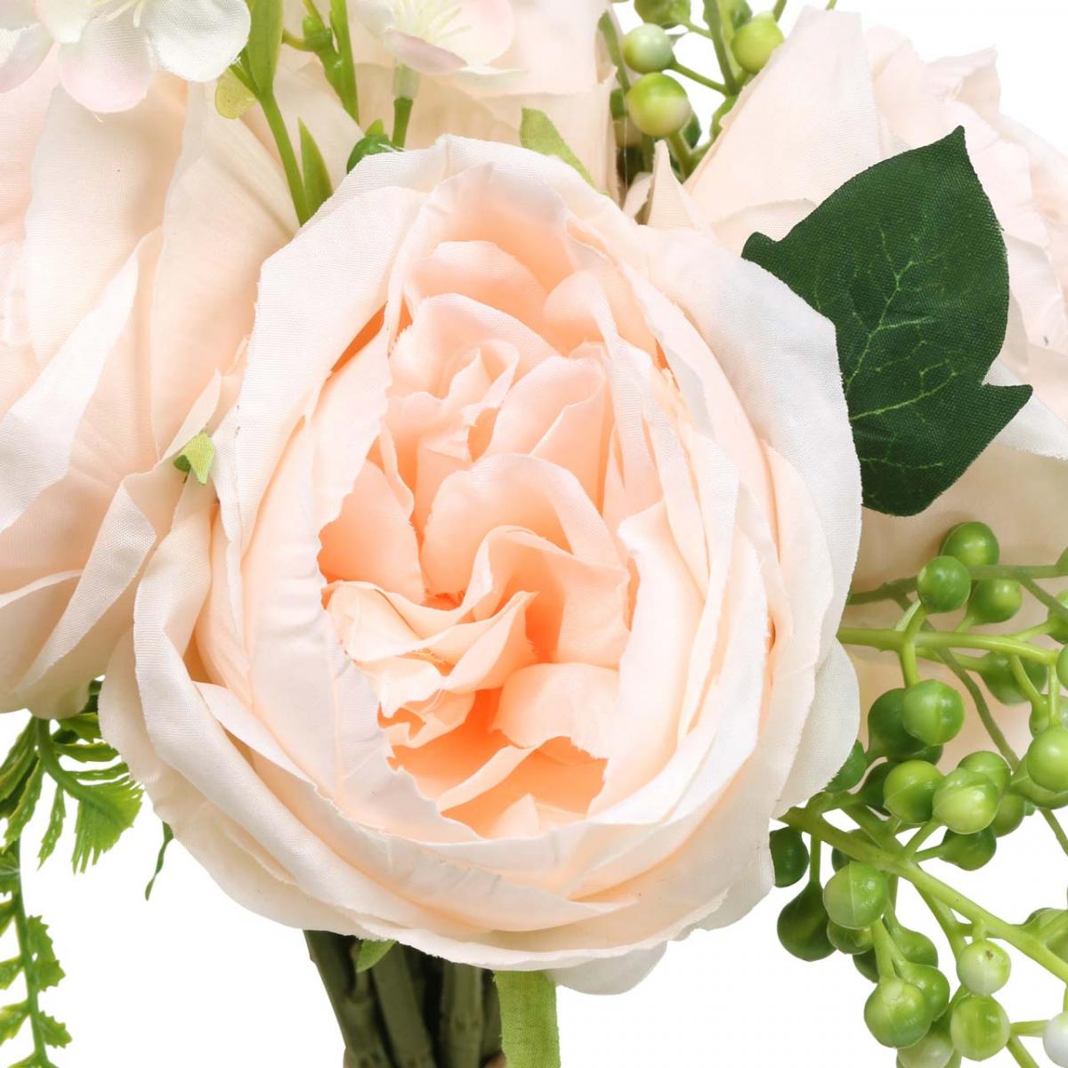Műrózsa csokor, selyem virágcsokor, rózsák csokorban, műrózsa csokor rózsaszín L28cm