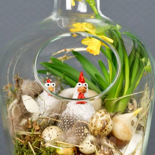 Floristik24 Dekofiguren csirke és kakas 5,5cm - 6,5cm 6db