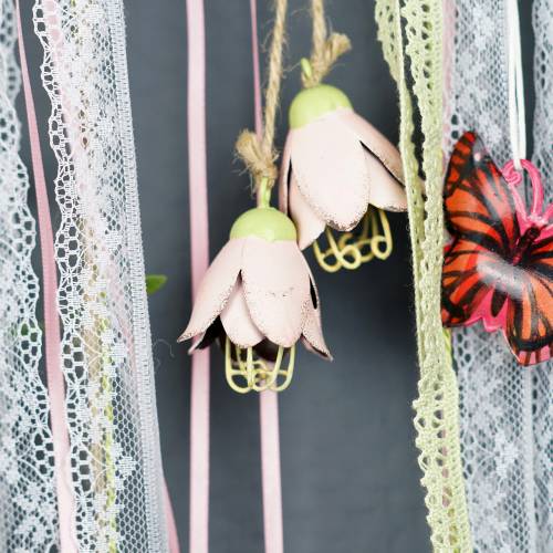 Floristik24 Dekor akasztó fém virág 13cm 3db