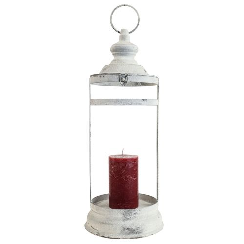 tételeket Deco Lantern Shabby Chic Lámpás fehér fém Ø15cm H46cm