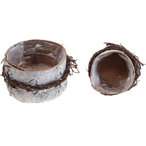 tételeket Ültetőfa nyírfa nyírfa fazék fehér Ø11/16cm 2db-os készlet