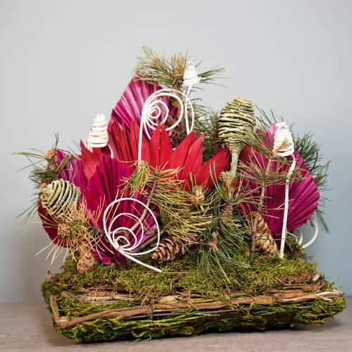 Floristik24 Növényi párna rattan, moha 20cm x 20cm H8cm