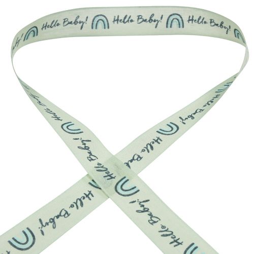 tételeket Ajándék szalag Hello Baby díszszalag zöld 25mm 16m