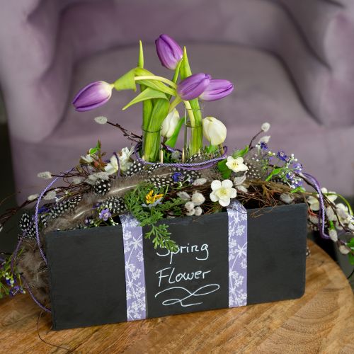 Natúr palalemez téglalap alakú kőtálca fekete 35×15cm 3db