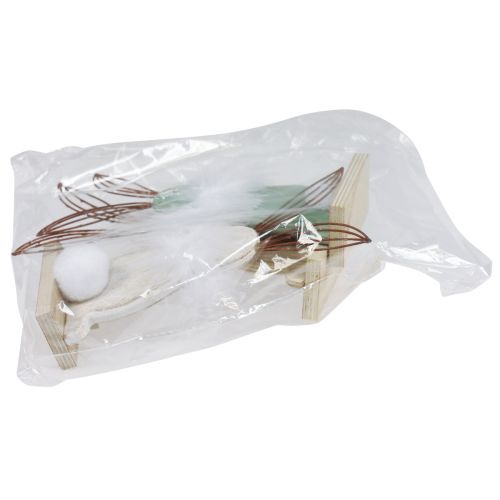 Floristik24 Dekoratív nyuszi tollas nyuszik Húsvéti dekoráció H17,5cm 3 db