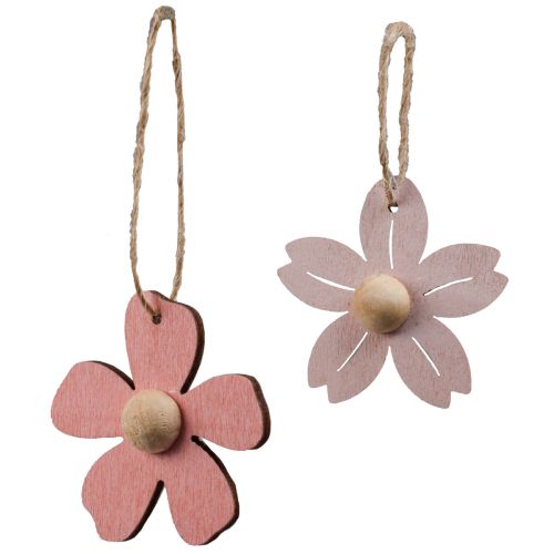 tételeket Fa virágok függő dekoráció fa nyári dekoráció rózsaszín 4,5cm 24 db