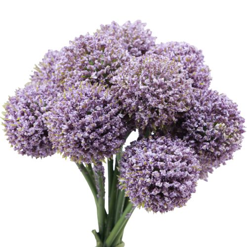 Floristik24 Művirágok Golyó Virág Allium Műbíbor 25cm 12 db