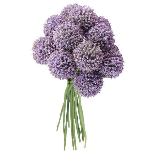 Floristik24 Művirágok Golyó Virág Allium Műbíbor 25cm 12 db