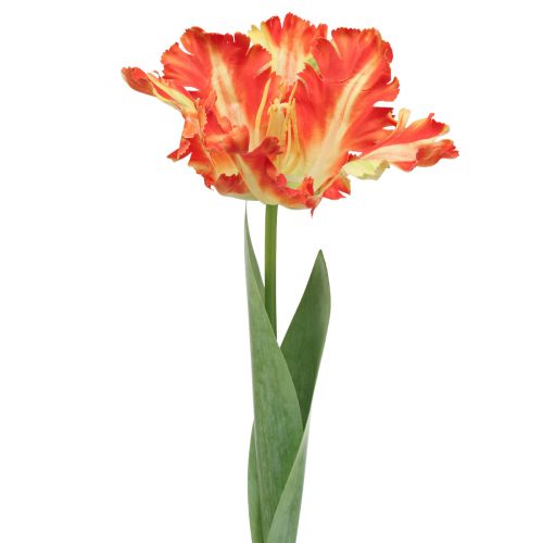 Floristik24 Művirág papagáj tulipán műtulipán narancs 69cm