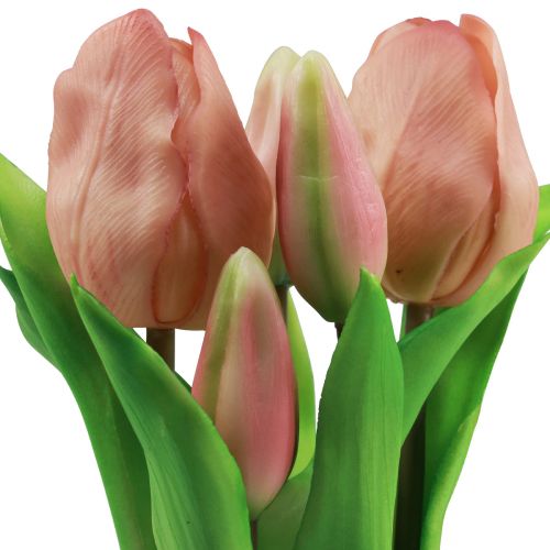 tételeket Mesterséges tulipán cserépben Tulipán Barack művirág 22cm