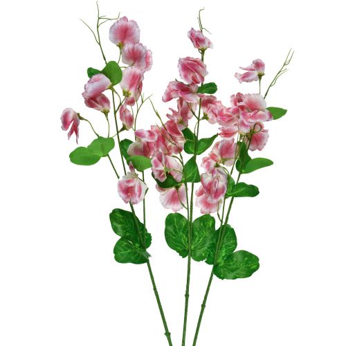 Floristik24 Művirág rózsaszín fehér bükköny Vicia kerti virágok 61cm 3db