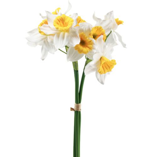 Mesterséges nárcisz fehér selyemvirág Nárcisz 40cm 3db