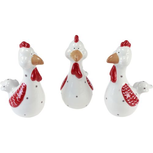 tételeket Dekoratív csirkék Húsvéti dekorációs figurák kerámia dekoráció 15cm 3db