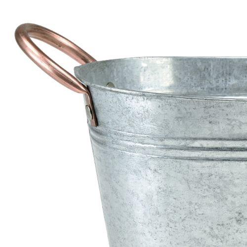 Floristik24 Virágtál fogantyúval fémtál kéttónusú 23×15,5×10,5 cm