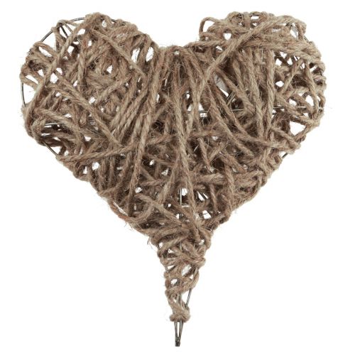 Floristik24 Dekoratív szív fém natúr borítású rugós dekoráció 20×22cm