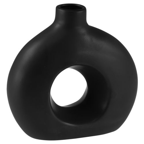 Váza Modern Kerámia Fekete Modern Ovális 21×7×20cm
