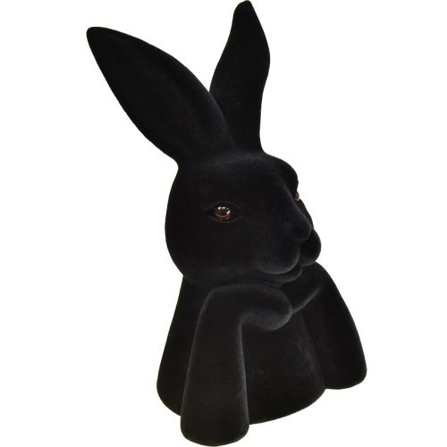 tételeket Thinking Rabbit Bust Black Flocked – 2. minőség – húsvéti 16,5×13×27 cm