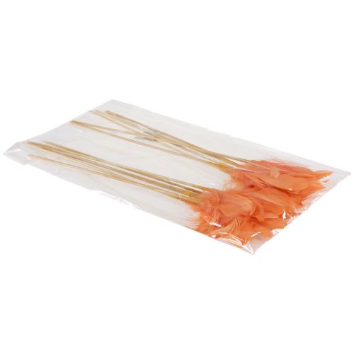 tételeket Dísztoll narancssárga madártoll rúdon 36cm 12 db