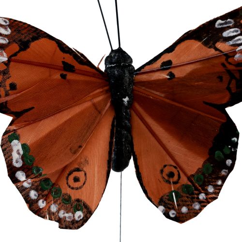 tételeket Dekoratív pillangók dróttollan zöld rózsaszín narancs 6,5×10cm 12db
