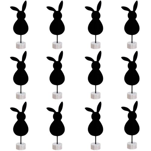 tételeket Állvány asztaldísz Húsvéti nyuszik nemez fekete 19cm 12db