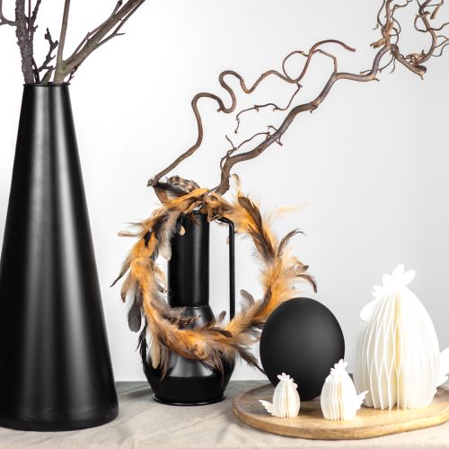 Floristik24 Toll koszorú világosbarna dekoratív koszorú tollból Ø20cm 3 db