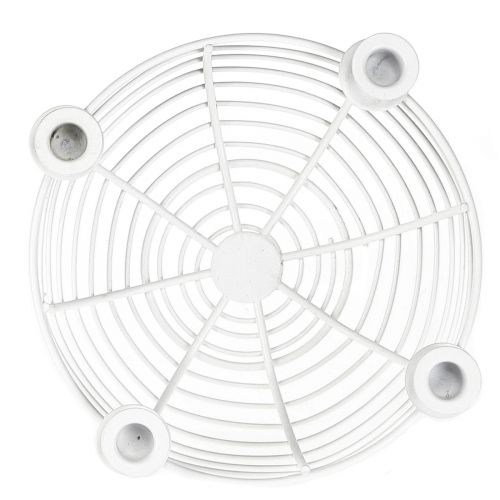 tételeket Gyertyatartó fehér dekoratív fémtálban Ø14cm H7cm