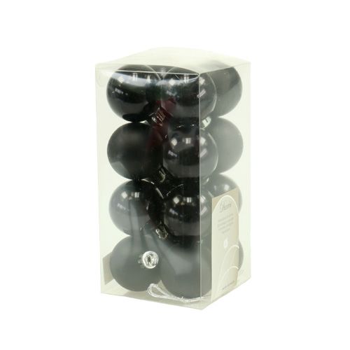 Floristik24 Karácsonyi golyó műanyag Ø4cm fekete 16 db