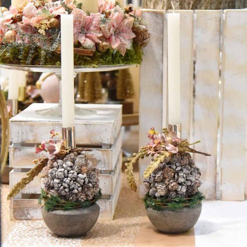 Floristik24 Karácsonyi dekorációs kúp golyó karácsonyfadíszek felakasztásához Ø10cm