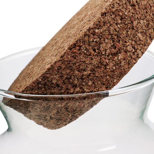 Floristik24 Dekoratív üveg parafával Dekoratív váza fedővel H25cm Ø24cm