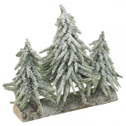 Mini karácsonyfa trió rönk karácsonyi dekoráció 28cm