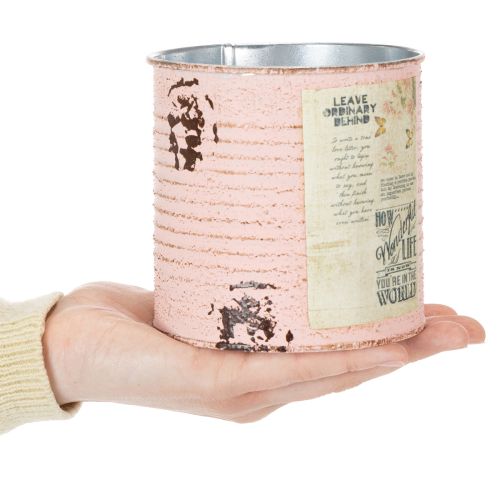 tételeket Virágcserép díszdoboz lazac fém nyári dekoráció Ø11cm M10.5cm