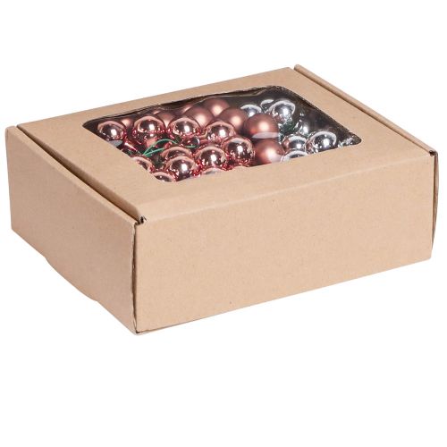 tételeket Tükörbogyók üveg karácsonyi ezüst kajszibarack Ø20mm 140 db