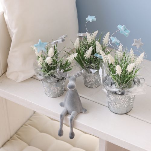 Floristik24 Elk Dekoratív Élülőke Ma 31cm Szürke 3 db