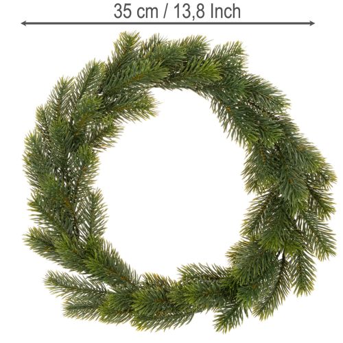Műfenyő zöld koszorú ajtódísznek, 35cm | Floristik24.hu