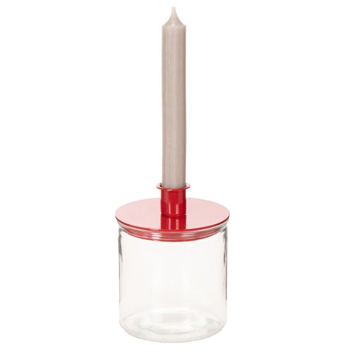 Kompakt piros fém gyertyatartók 10 cm-es kúpos gyertyákhoz, 2 darab | Floristik24.hu