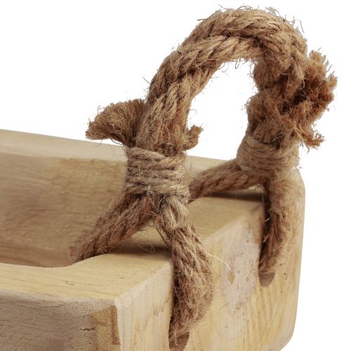 Floristik24 Növénydoboz fa tál négyzet Paulownia natural 57,5×18cm×18m