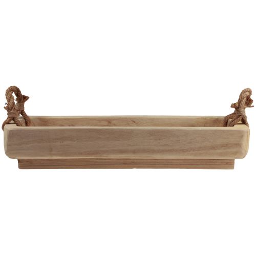 Floristik24 Növénydoboz fa tál négyzet Paulownia natural 57,5×18cm×18m