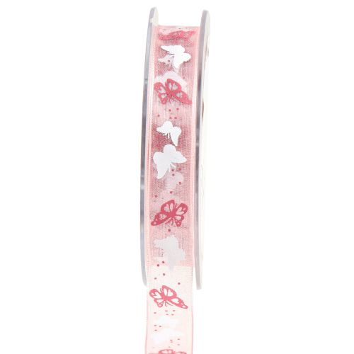 tételeket Organza szalag pillangó szalag rózsaszín 15mm 20m