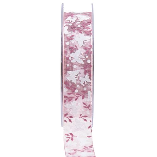 tételeket Organza szalag pillangó ajándék szalag rózsaszín 25mm 20m