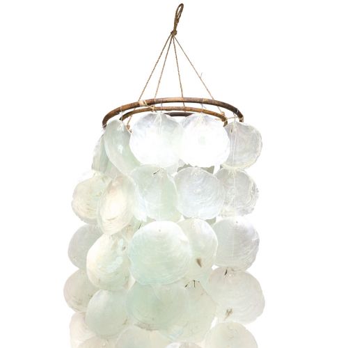 Floristik24 Capiz szélcsengő függő dekoráció kagylódísz zöld Ø29cm 160cm