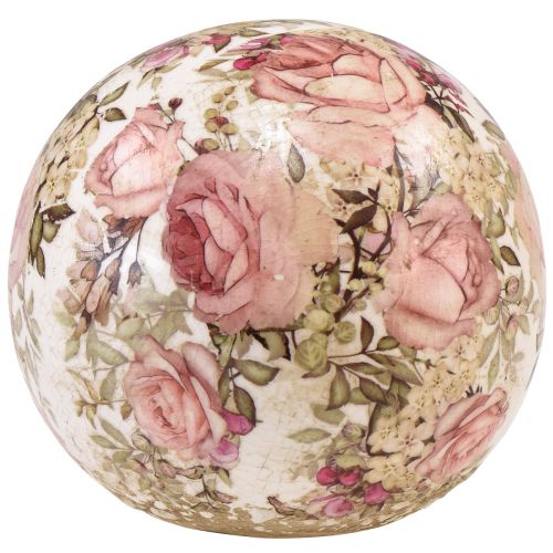 Kerámia golyó rózsa motívummal kerámia dekoratív cserépedény 12cm