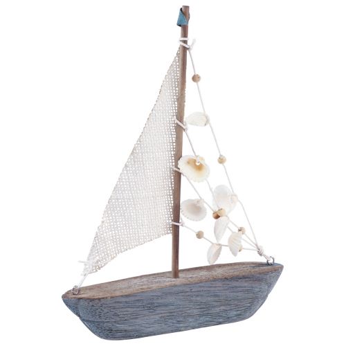 Vitorlás dekoráció vitorlás hajó fa vintage 18×3,5×24cm